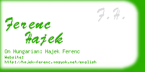 ferenc hajek business card